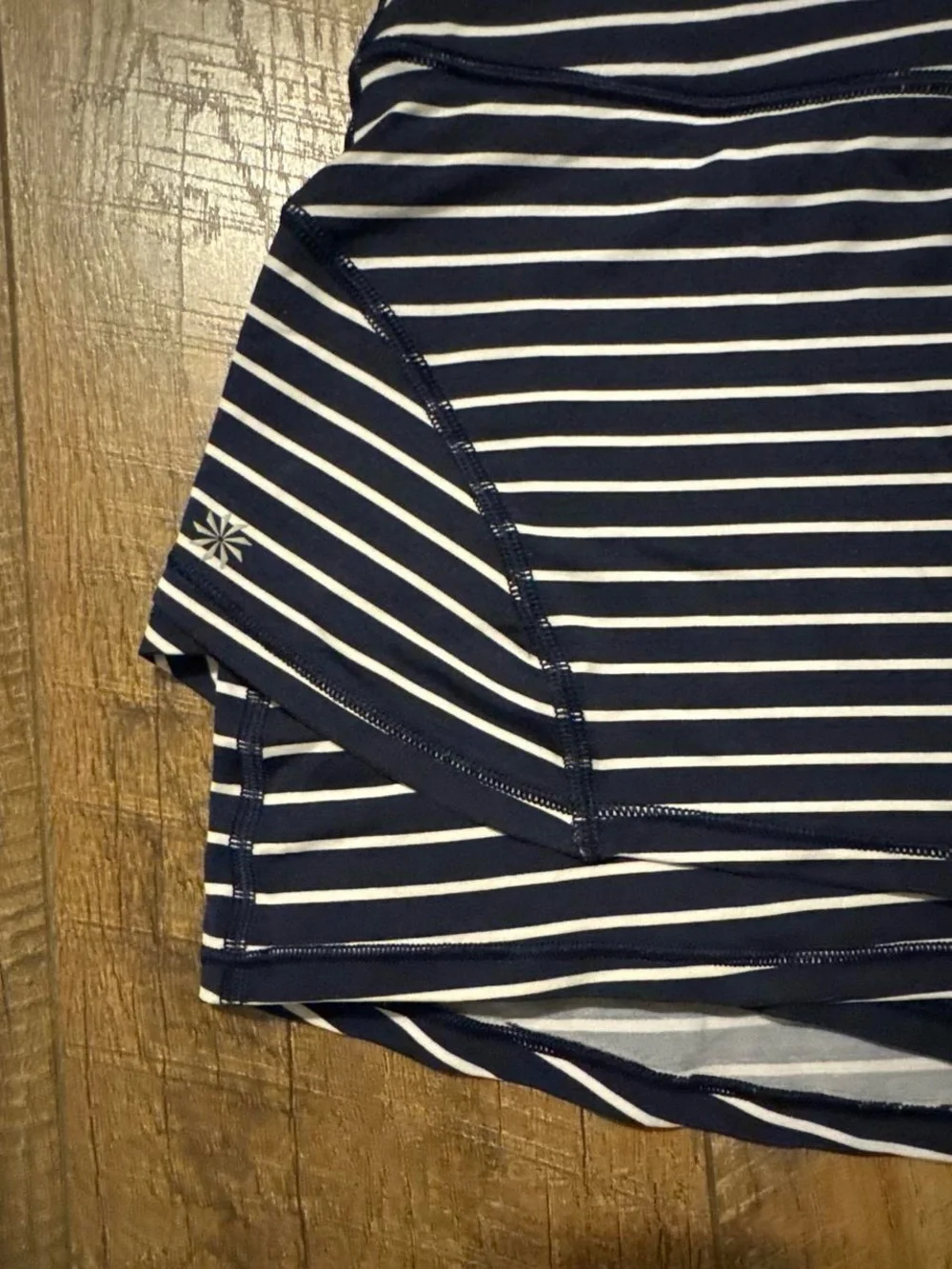 Athleta Navy and White Striped Skort